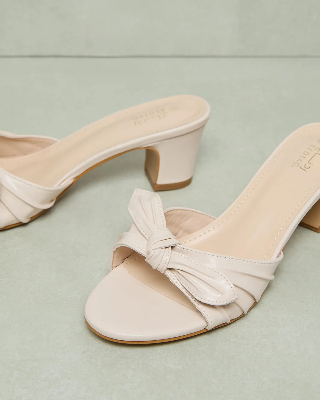 Women Beige Bow Trim Mule sold by Redtag product image thumbnail 3