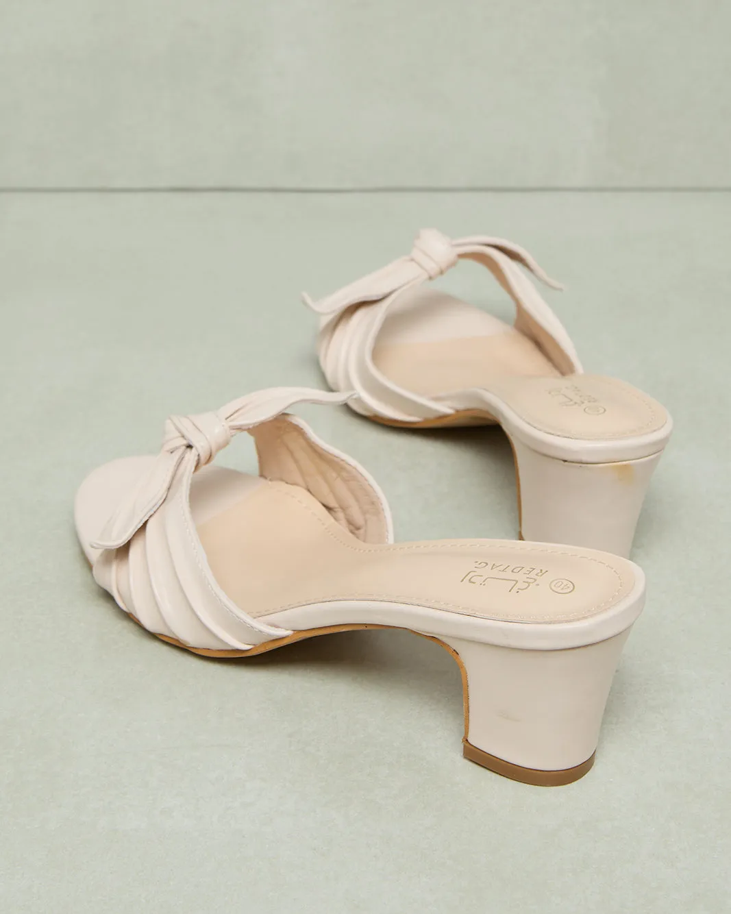Women Beige Bow Trim Mule sold by Redtag product image thumbnail 4