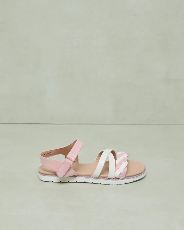 Girls Pink Braided Sandal sold by Redtag
