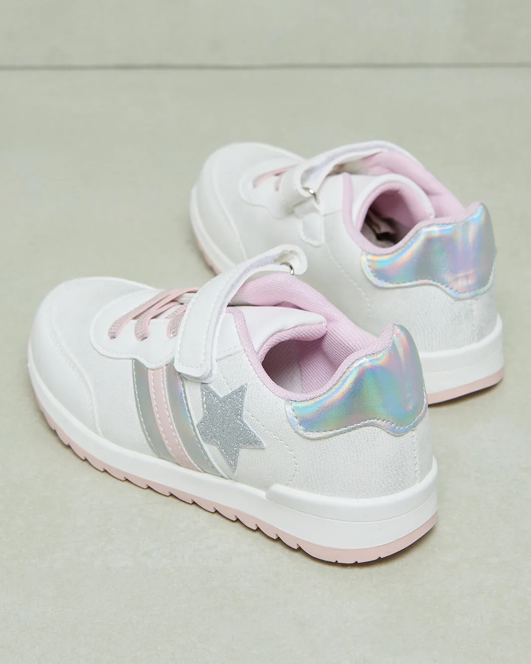 Girls White Star Patch Sneakers sold by Redtag product image thumbnail 4