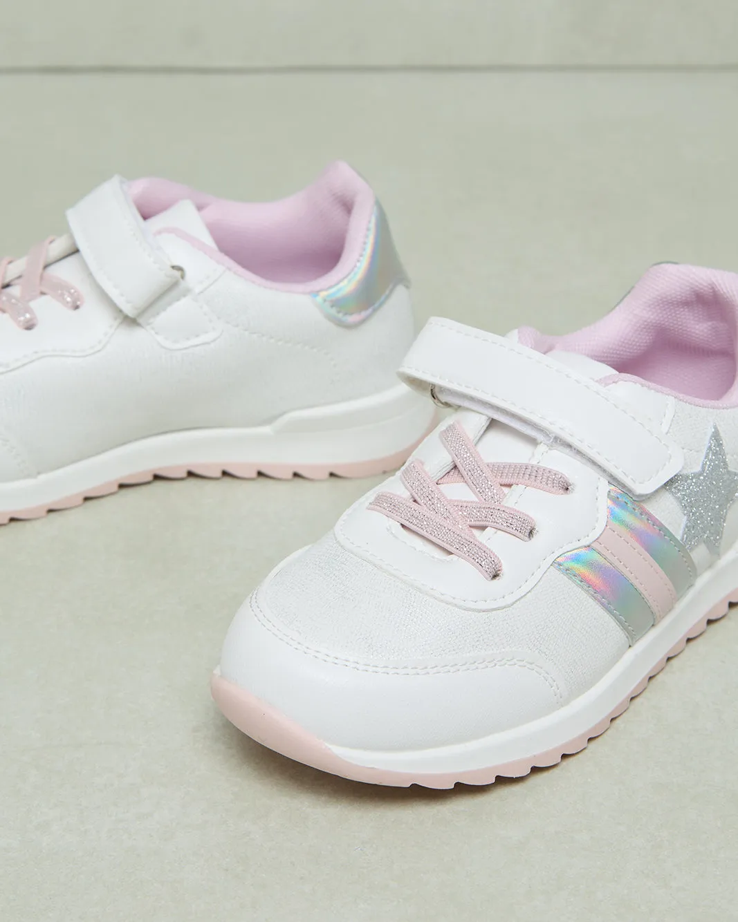 Girls White Star Patch Sneakers sold by Redtag product image thumbnail 3