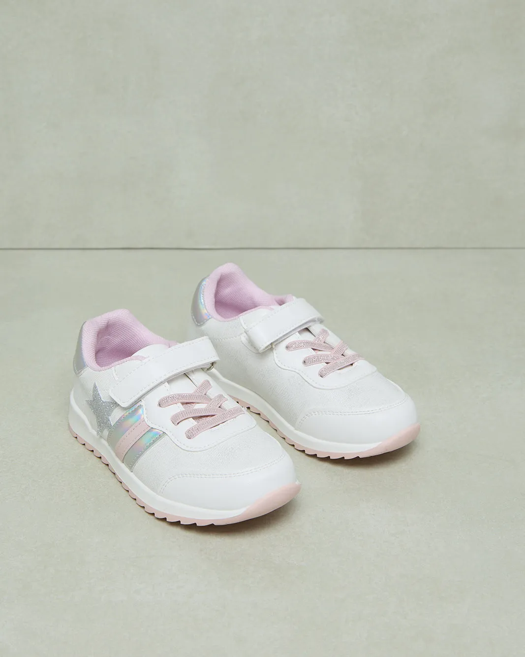 Girls White Star Patch Sneakers sold by Redtag product image thumbnail 2