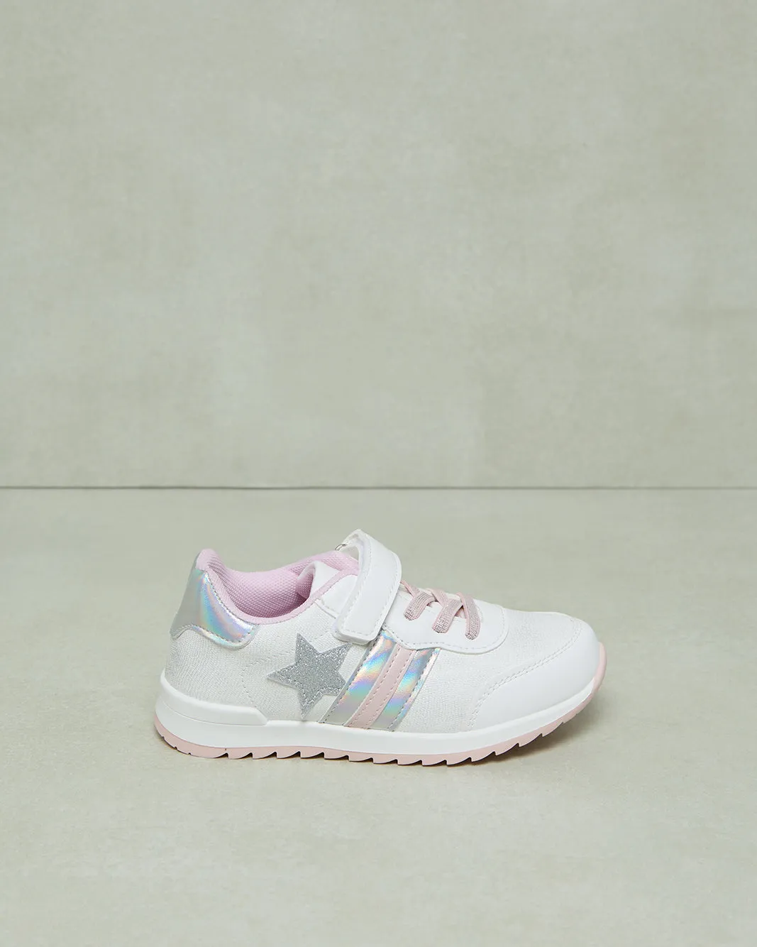 Girls White Star Patch Sneakers sold by Redtag