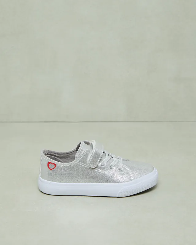 Girls Silver Lace-Up Sneaker sold by Redtag