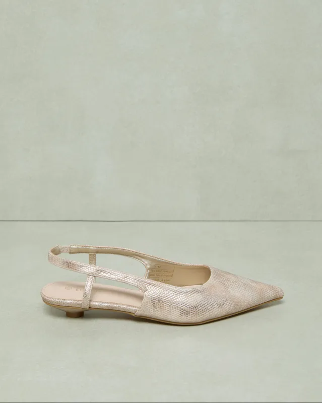 Women Beige Tweed Slingback sold by Redtag