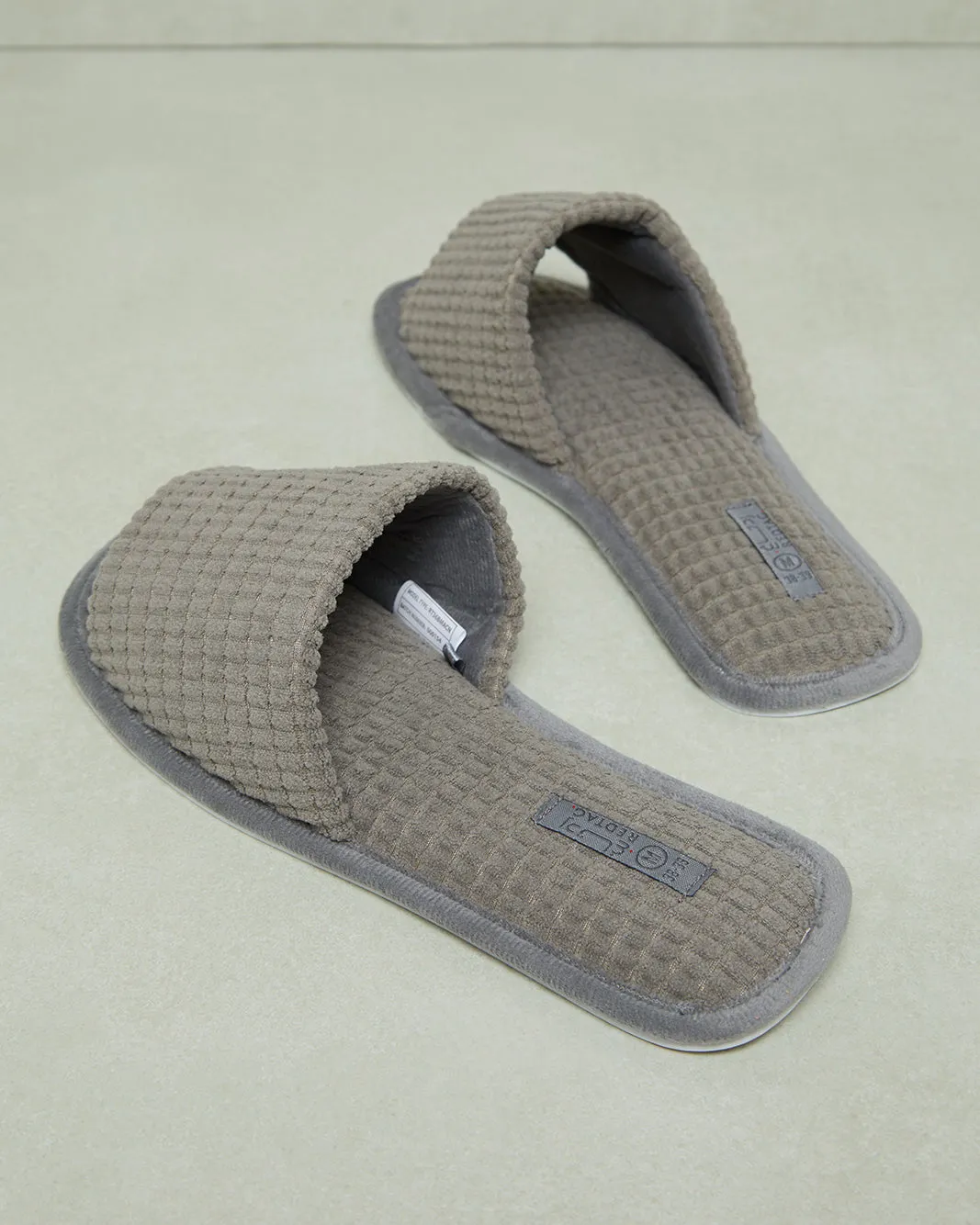 Women Grey Textured Slipper sold by Redtag product image thumbnail 4