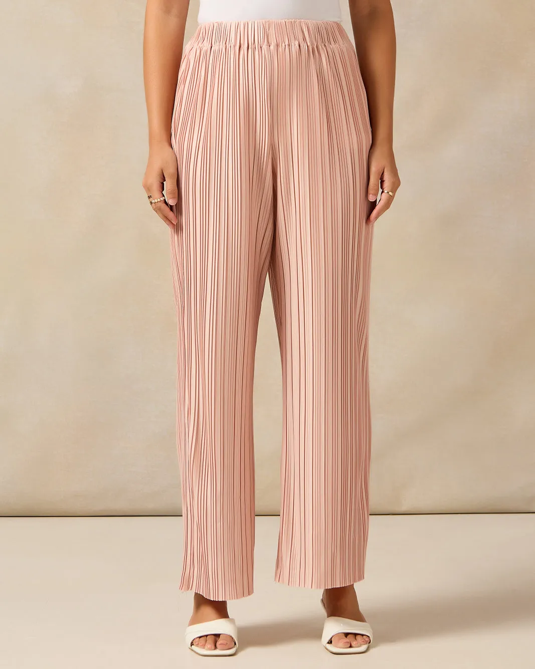Women Pink Wide Leg Trousers sold by Redtag