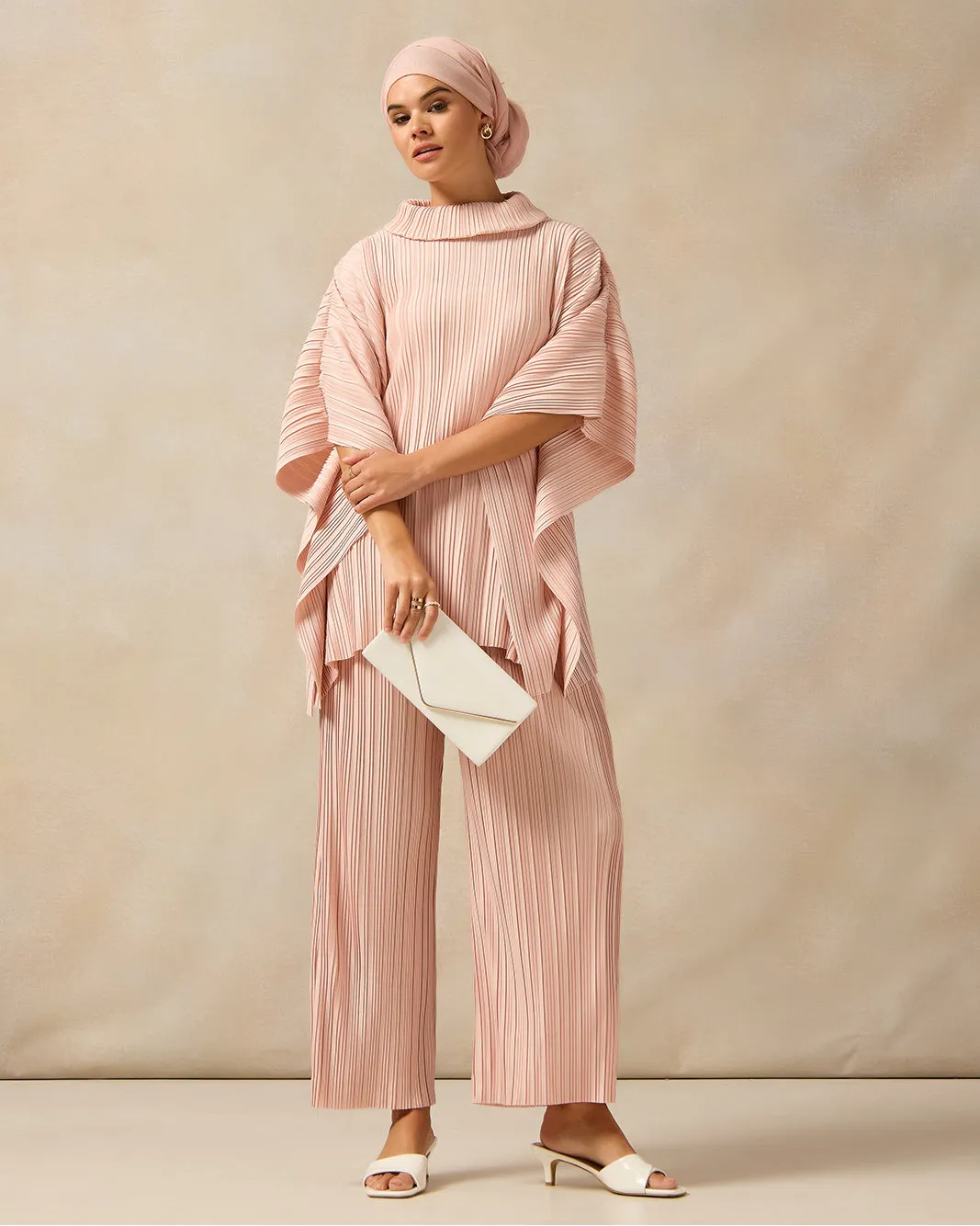 Women Pink Pleated High Neck Blouse sold by Redtag product image thumbnail 2