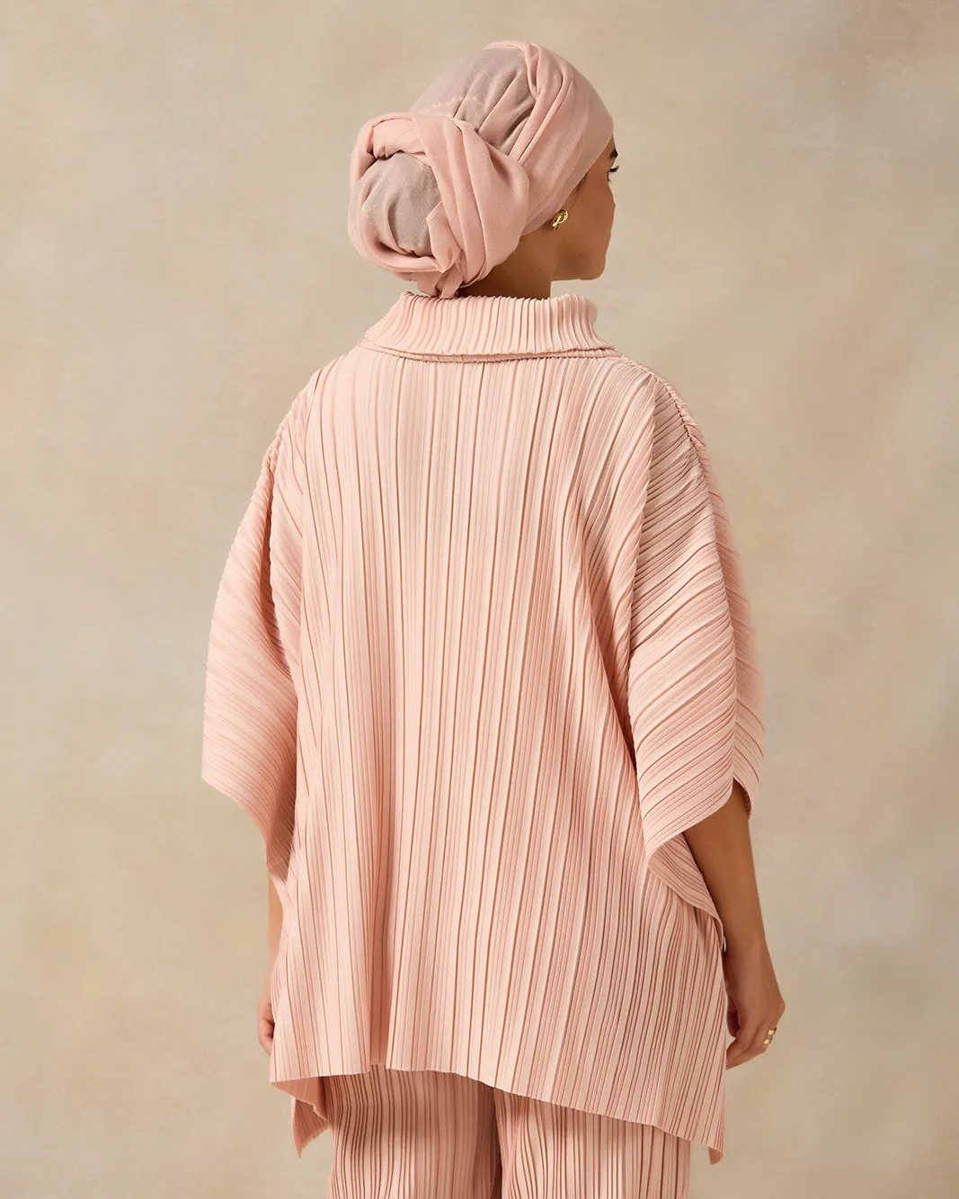 Women Pink Pleated High Neck Blouse sold by Redtag product image thumbnail 3