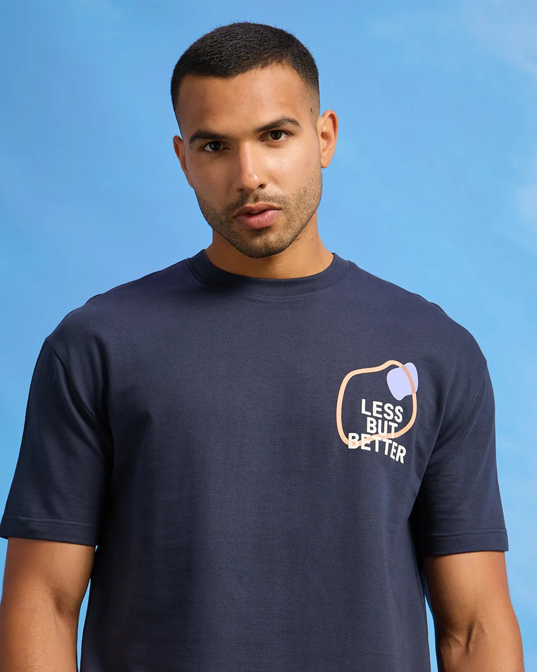 Men Navy Terry Printed T-Shirt sold by Redtag product image thumbnail 4