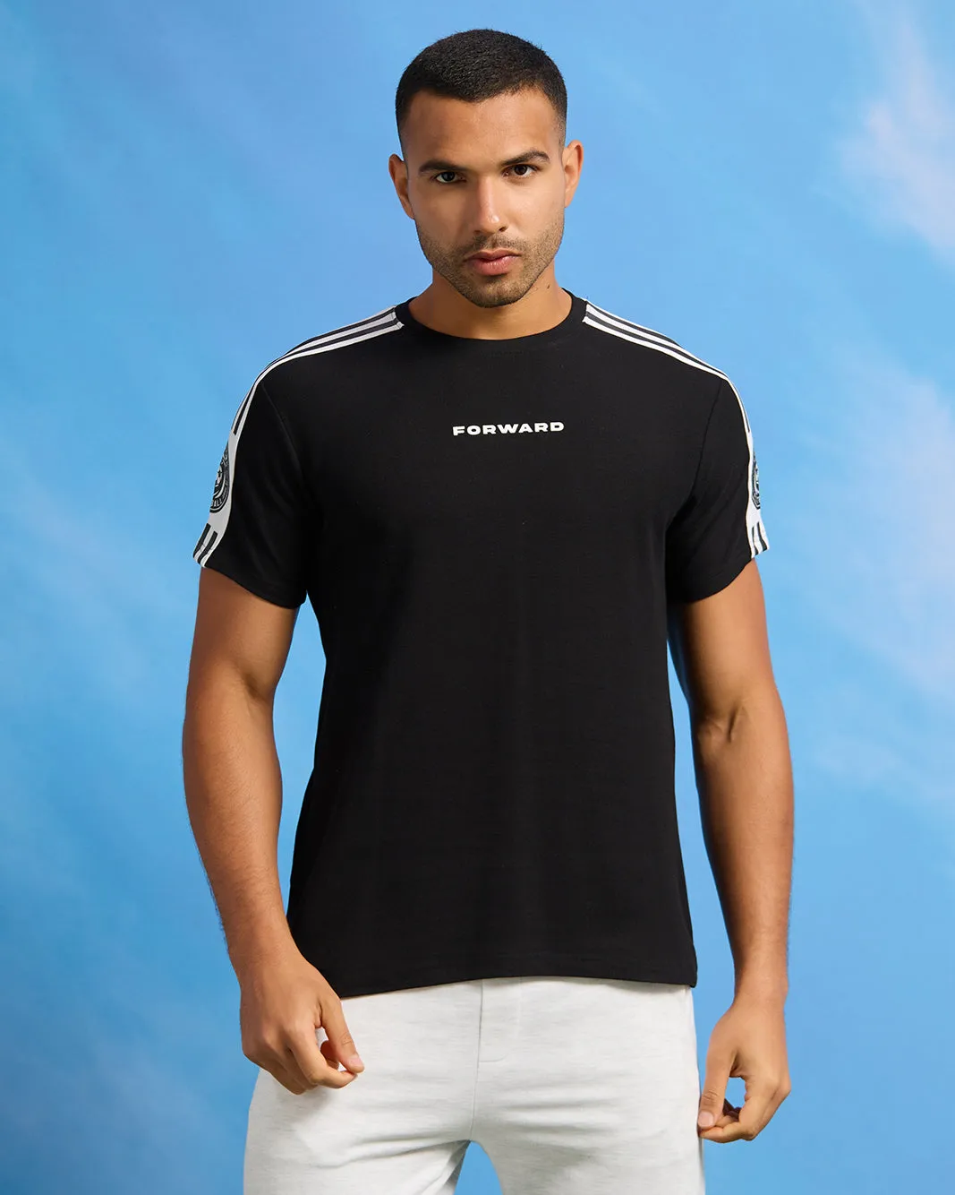 Men Black Pique Active T-Shirt sold by Redtag
