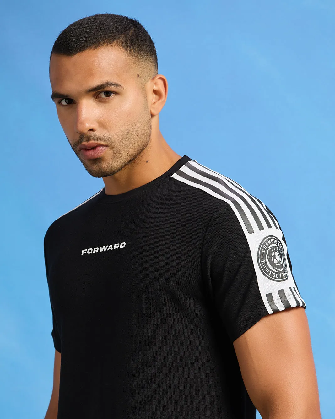 Men Black Pique Active T-Shirt sold by Redtag product image thumbnail 4