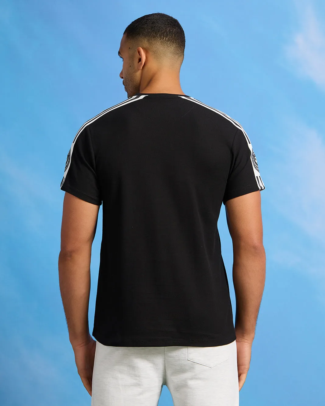 Men Black Pique Active T-Shirt sold by Redtag product image thumbnail 3