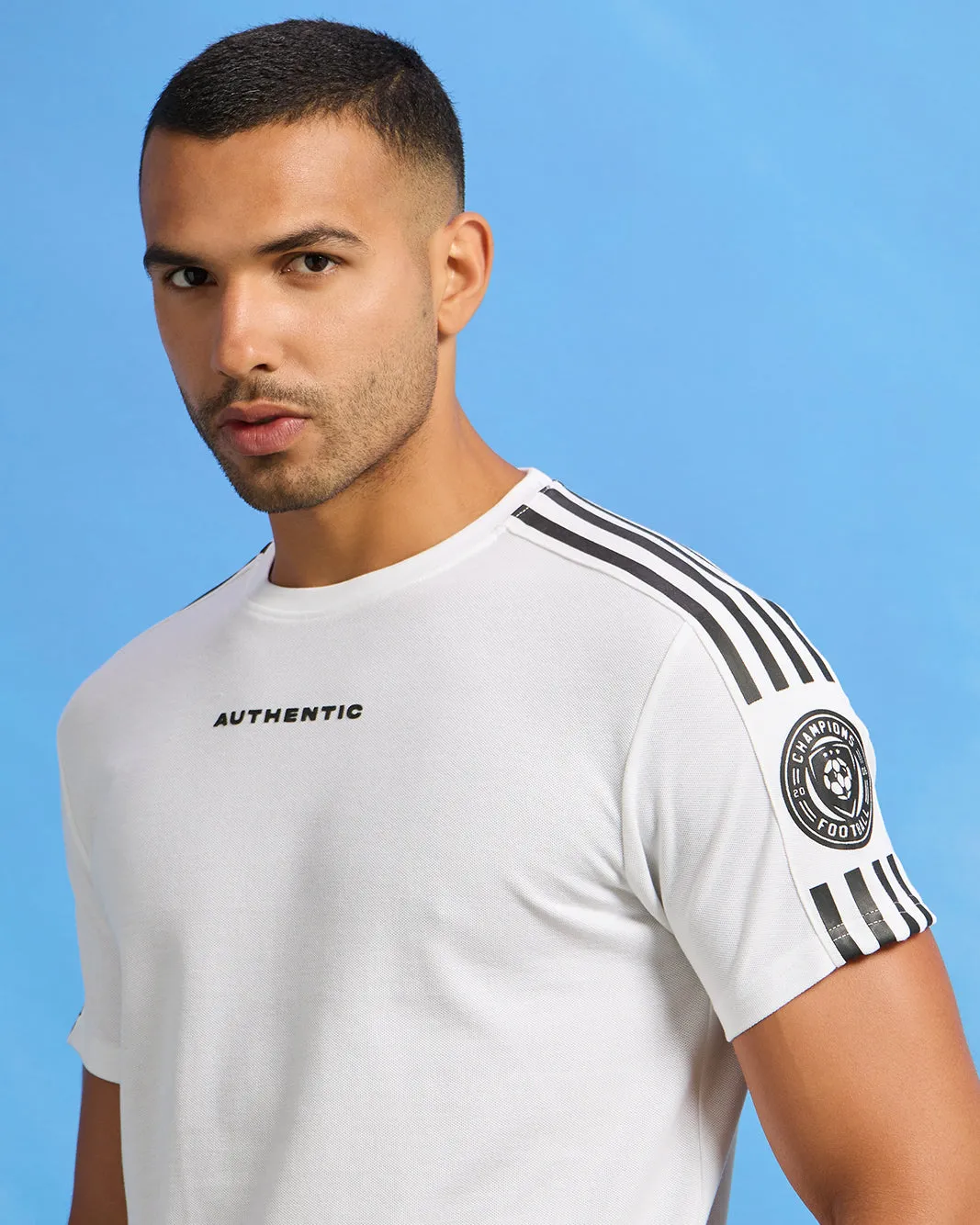 Men White Pique Active T-Shirt sold by Redtag product image thumbnail 4