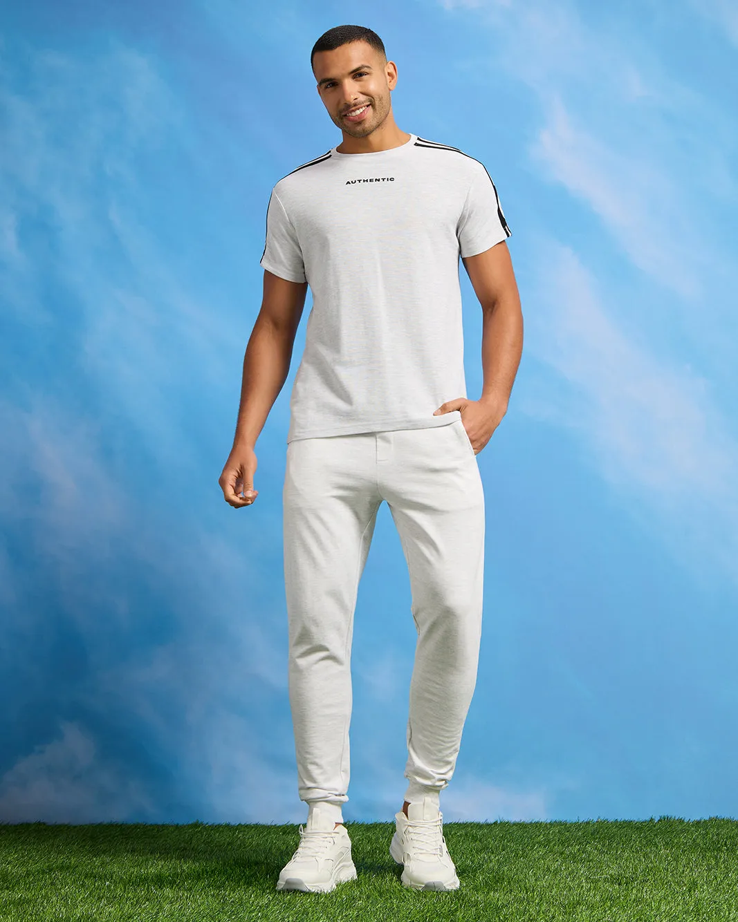 Men Grey Pique Active T-Shirt sold by Redtag product image thumbnail 2