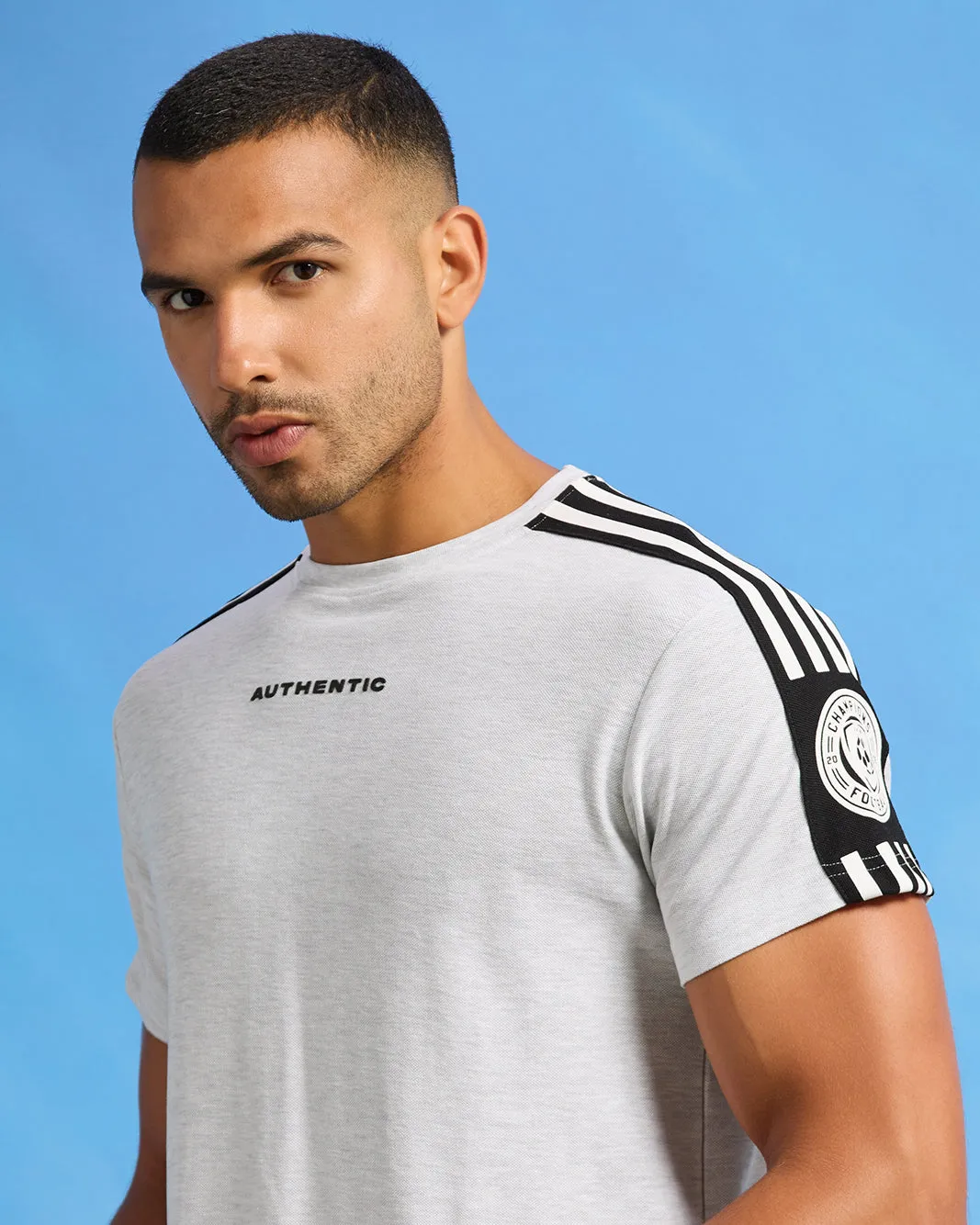 Men Grey Pique Active T-Shirt sold by Redtag product image thumbnail 4