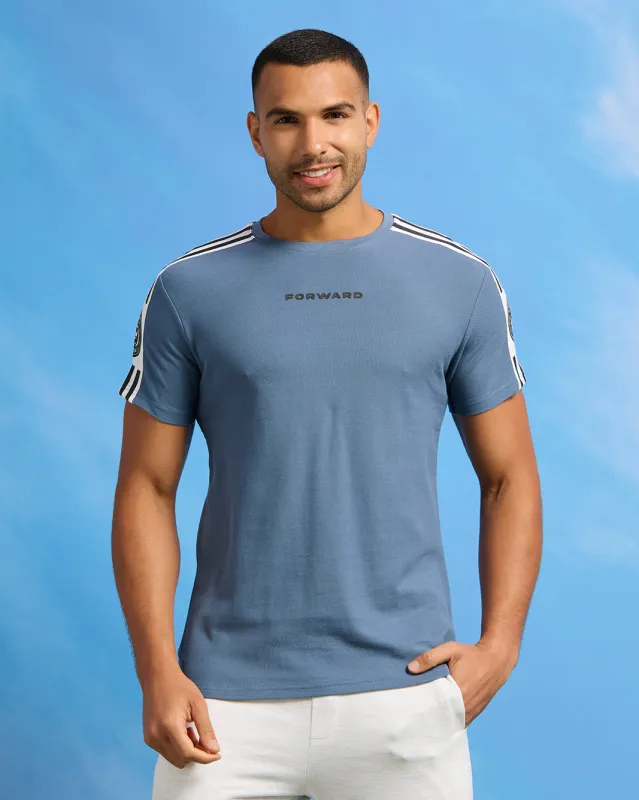 Men Blue Pique Active T-Shirt sold by Redtag