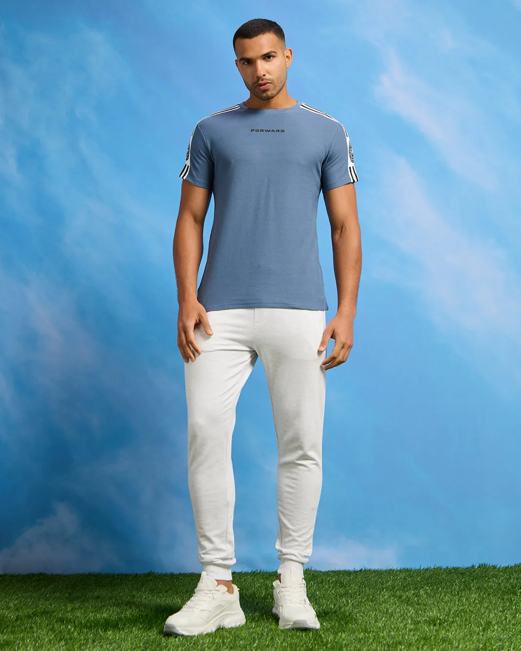 Men Blue Pique Active T-Shirt sold by Redtag product image thumbnail 2
