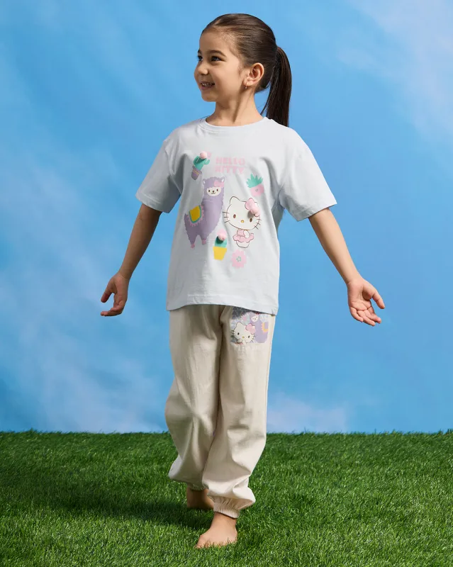 Girls Mint Hello Kitty Placement Print Pyjama Set (2 Piece) sold by Redtag