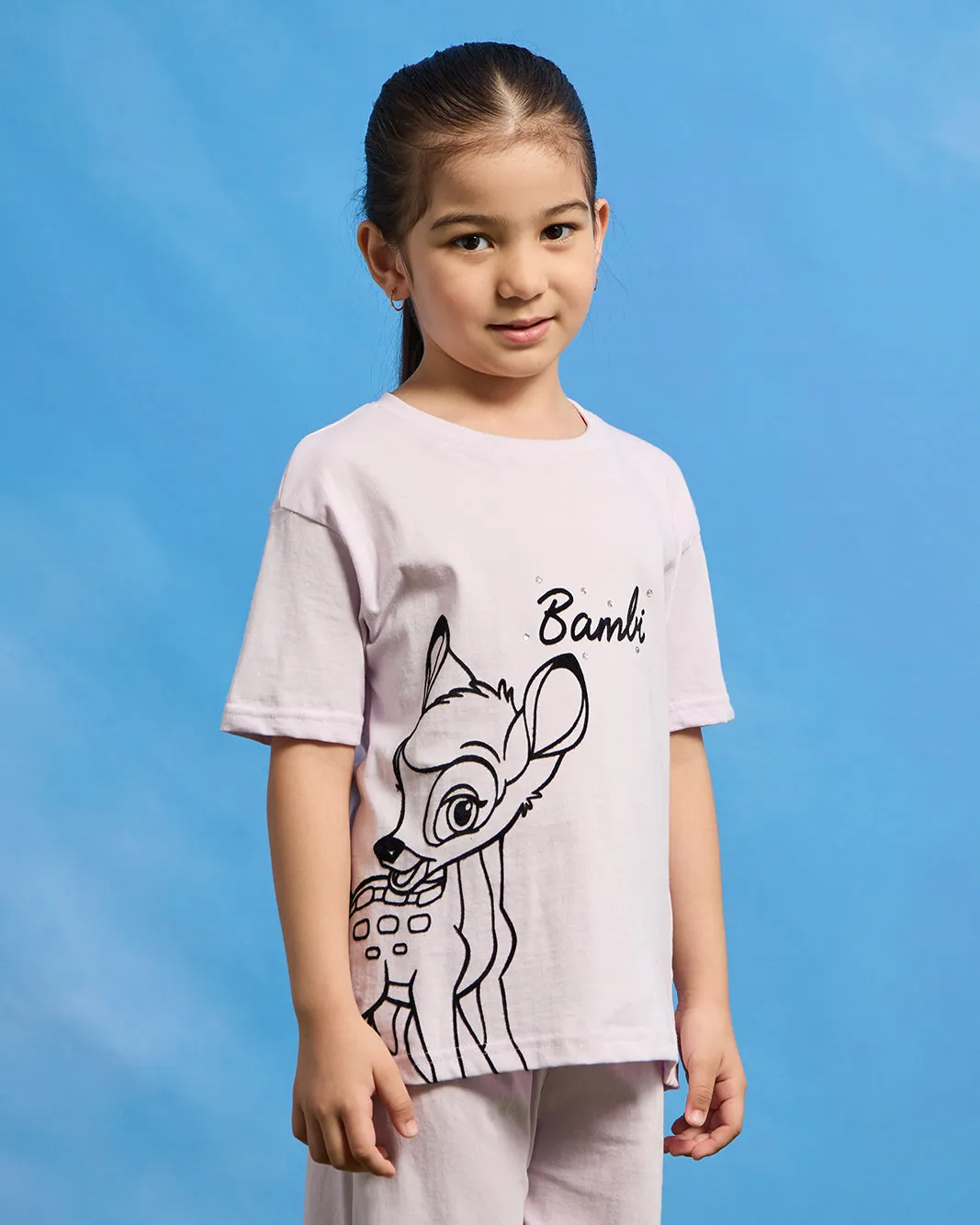 Girls Blue Bambi Placement Print Pyjama Set (2 Piece) sold by Redtag product image thumbnail 2