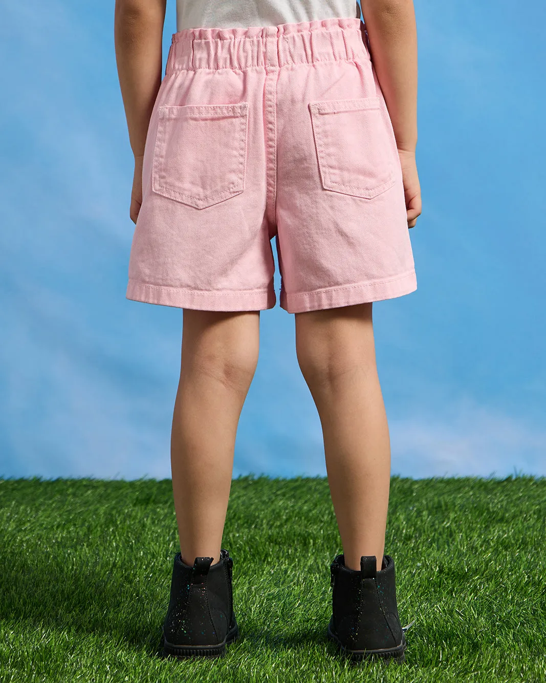 Girls Pink Denim Shorts sold by Redtag product image thumbnail 3