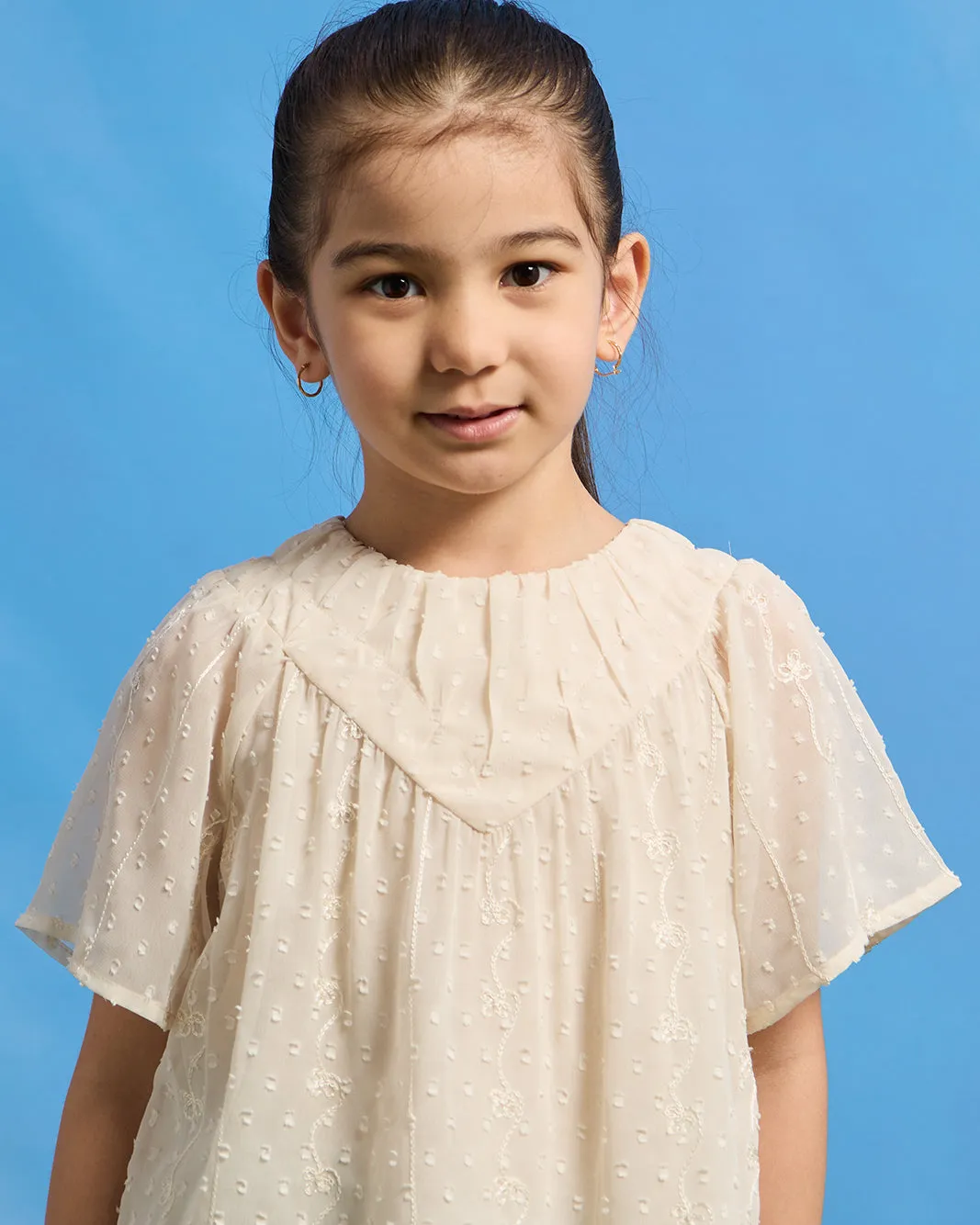 Girls Beige Textured Blouse sold by Redtag product image thumbnail 4