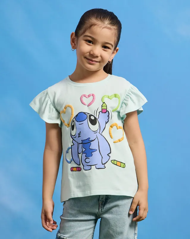 Girls Mint Stitch Printed Casual T-Shirt sold by Redtag