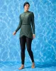 Women Green And Black Front Zip Open Burkini Set (2 Piece) sold by Redtag