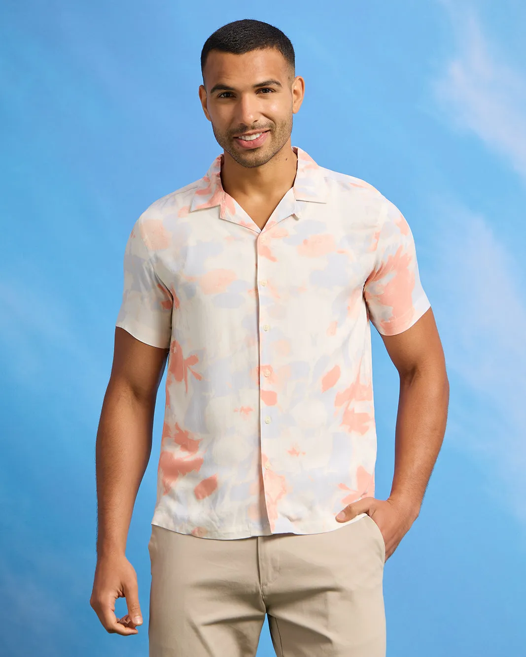 Men Beige Collared Resort Shirt sold by Redtag product image thumbnail 2