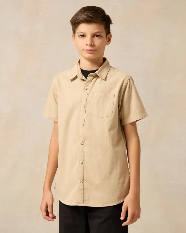 Senior Boys Beige And Black Shirt With T-Shirt (2 Piece) sold by Redtag