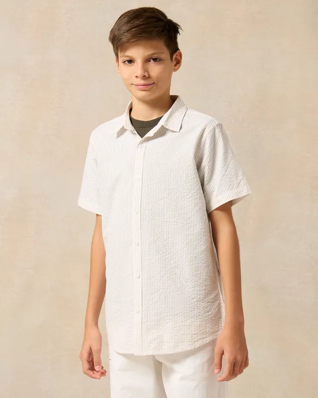 Senior Boys Beige Shirt With T-Shirt (2 Piece) sold by Redtag