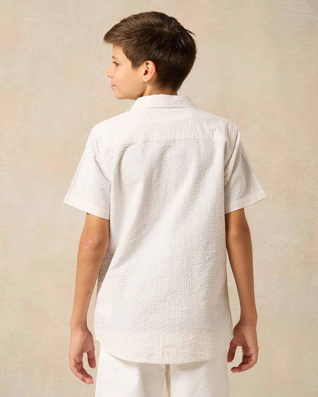 Senior Boys Beige Shirt With T-Shirt (2 Piece) sold by Redtag product image thumbnail 4