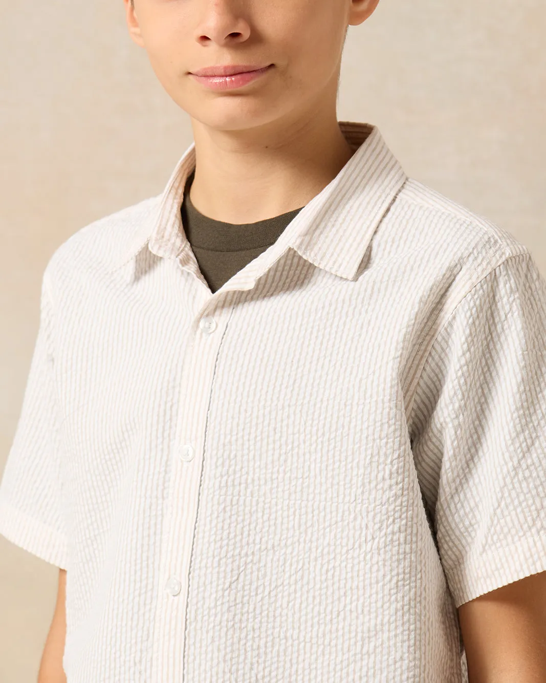 Senior Boys Beige Shirt With T-Shirt (2 Piece) sold by Redtag product image thumbnail 5