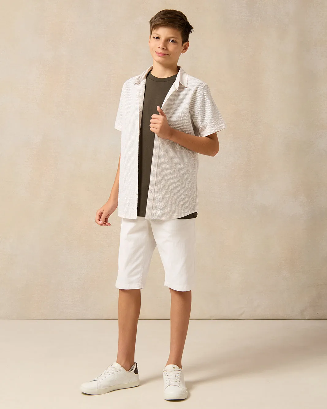 Senior Boys Beige Shirt With T-Shirt (2 Piece) sold by Redtag product image thumbnail 3