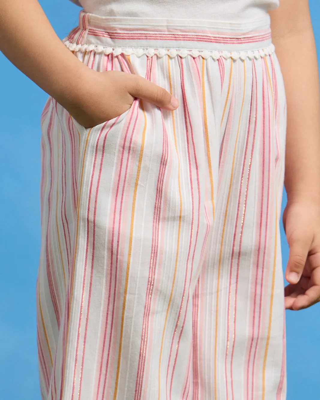 Girls Pink Striped Casual Trouser sold by Redtag product image thumbnail 4