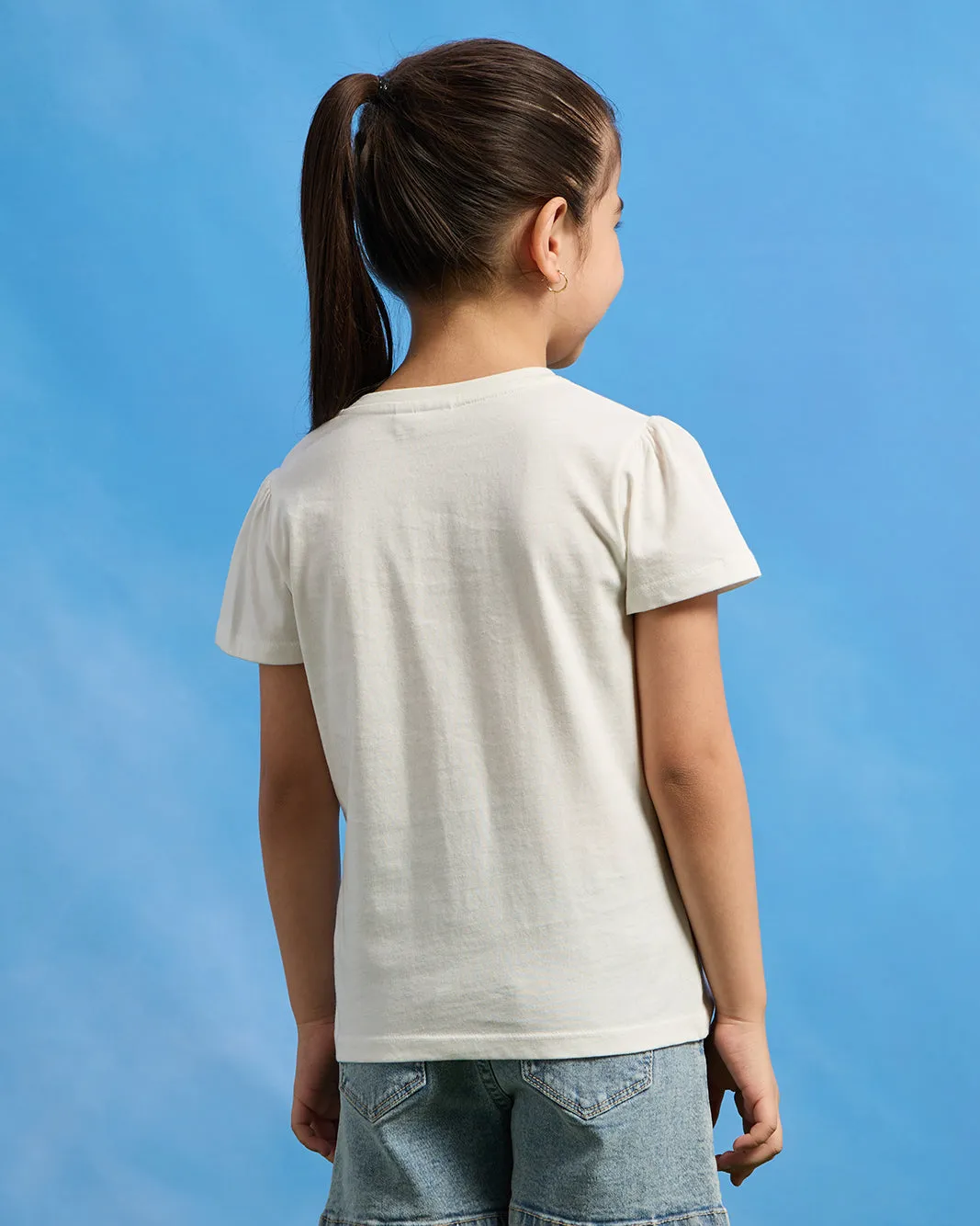 Girls Ivory Beach Day Print T-Shirt sold by Redtag product image thumbnail 3