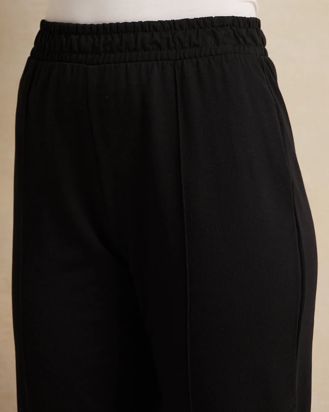 Women Black Solid Active Pants sold by Redtag product image thumbnail 4