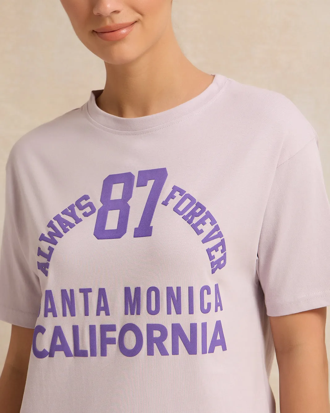 Women Lilac Curved Hem Active T-Shirt sold by Redtag product image thumbnail 4