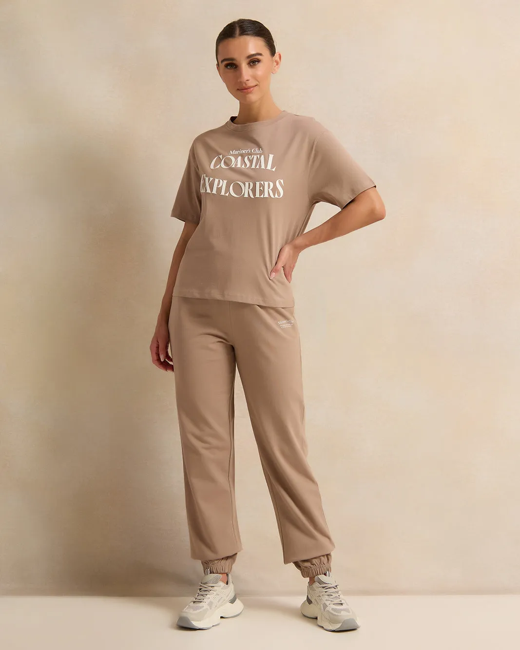 Women Brown Print Active T-Shirt sold by Redtag product image thumbnail 2