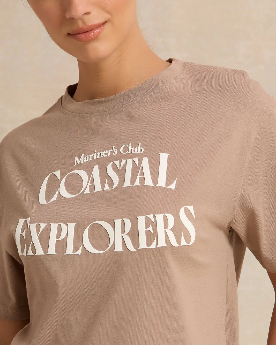 Women Brown Print Active T-Shirt sold by Redtag product image thumbnail 4