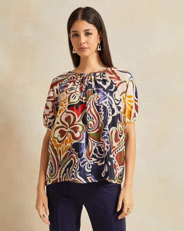 Women Multicolour Printed Top sold by Redtag