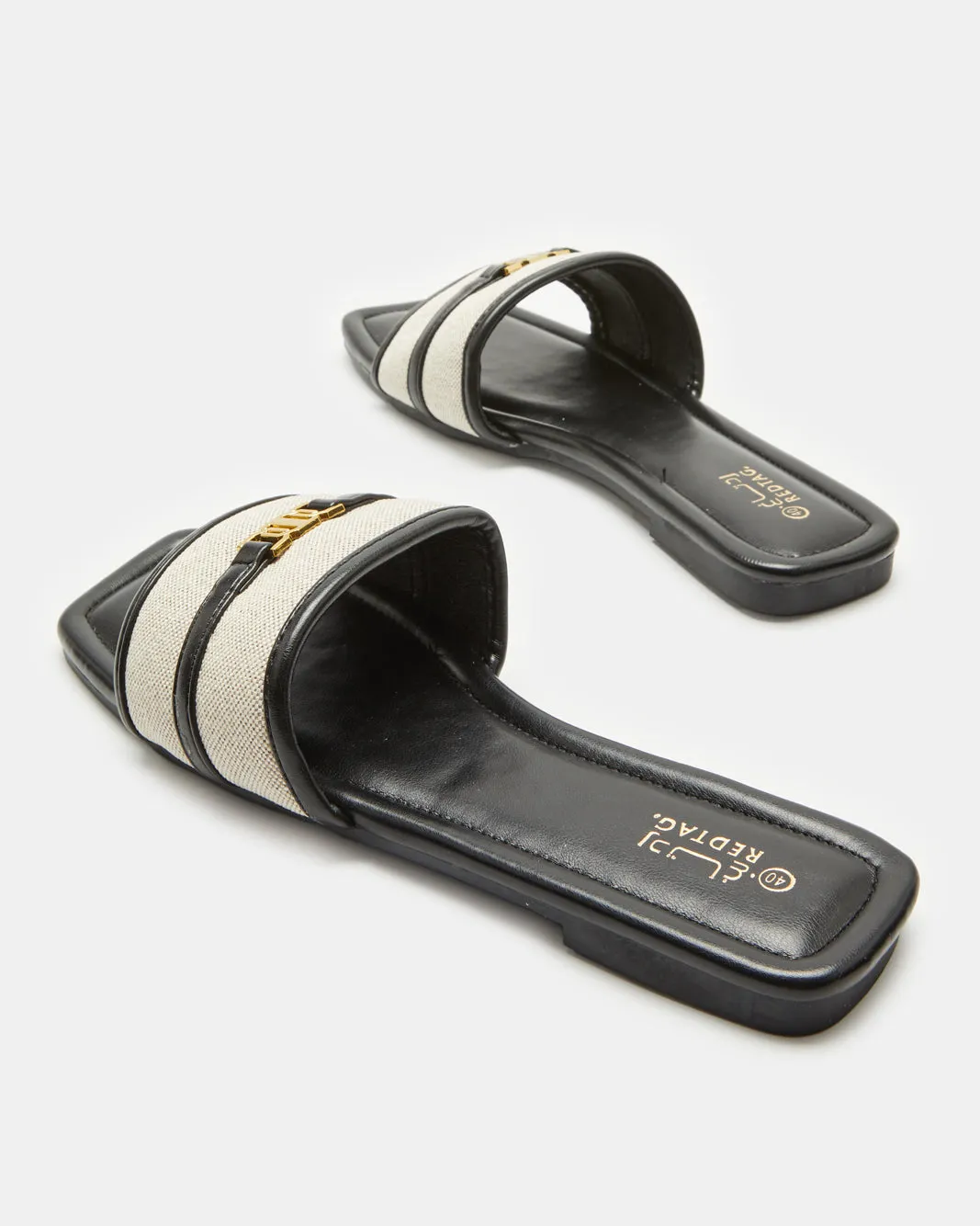 Women Black Buckle Trim Mule sold by Redtag product image thumbnail 4