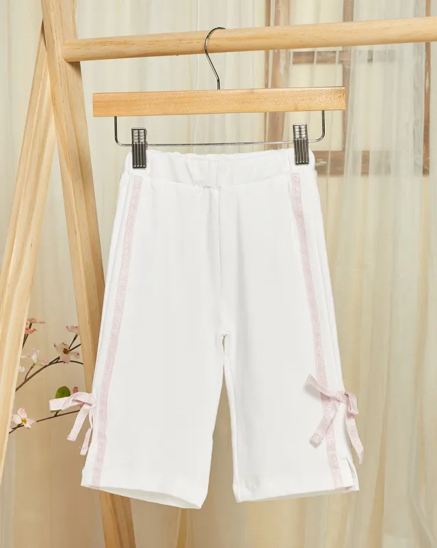 Infant Girls White Wide Leg Jogger With Side Taping sold by Redtag