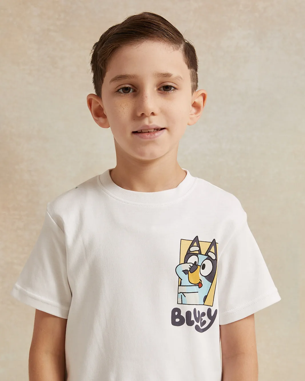 Boys White Bluey Print T-Shirt sold by Redtag product image thumbnail 4
