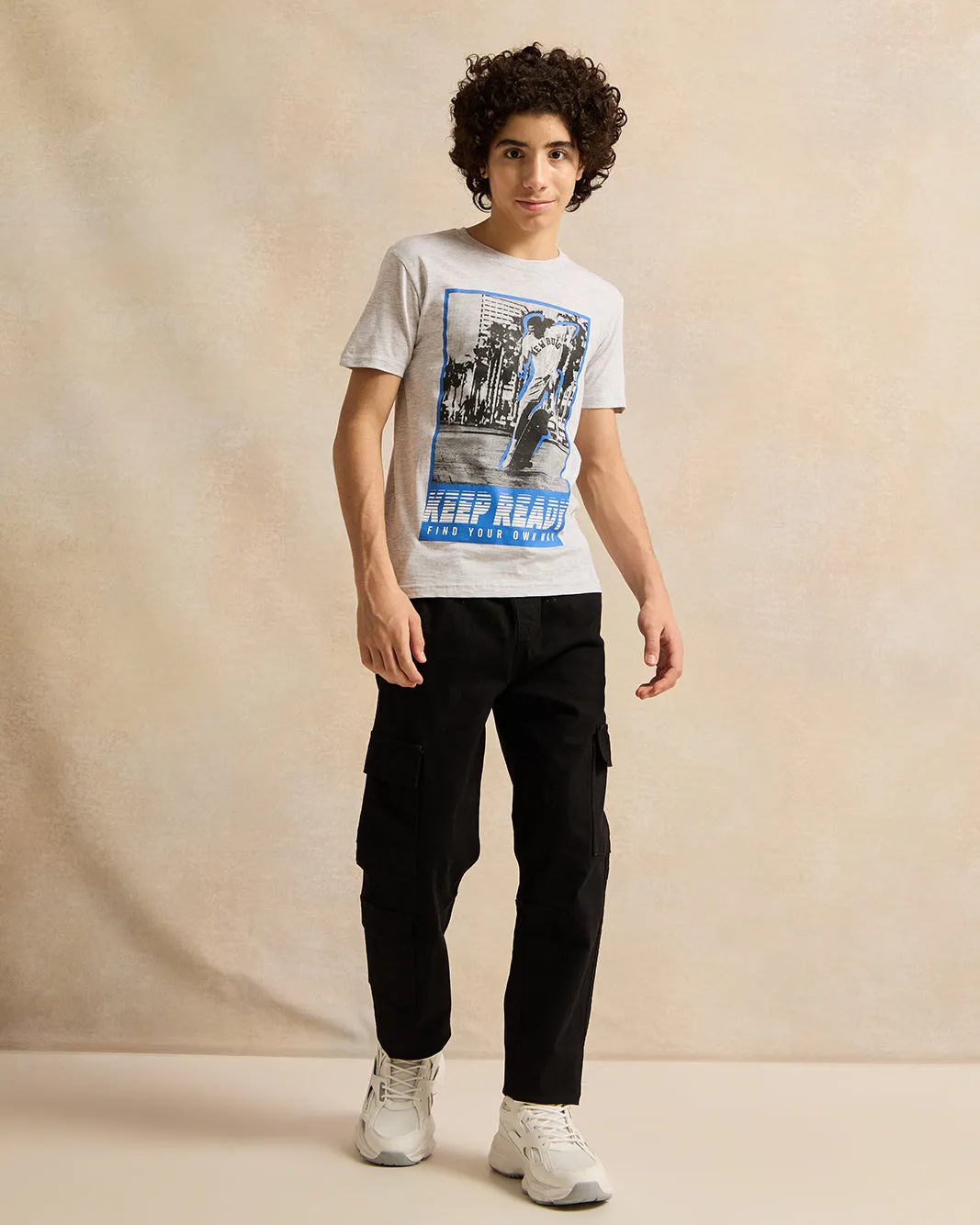 Senior Boys Grey Printed T-Shirt sold by Redtag product image thumbnail 2