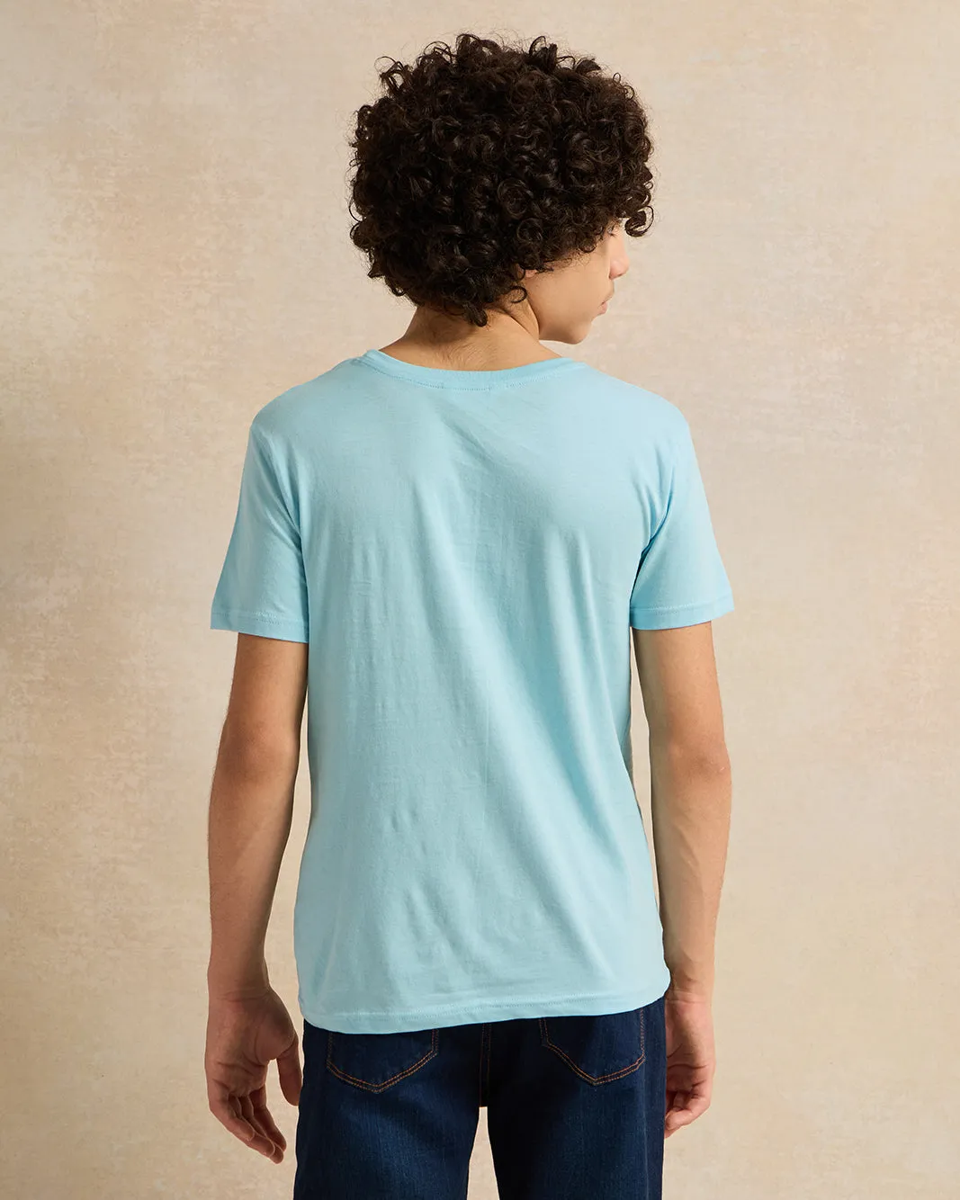 Senior Boys Blue Printed T-Shirt sold by Redtag product image thumbnail 3