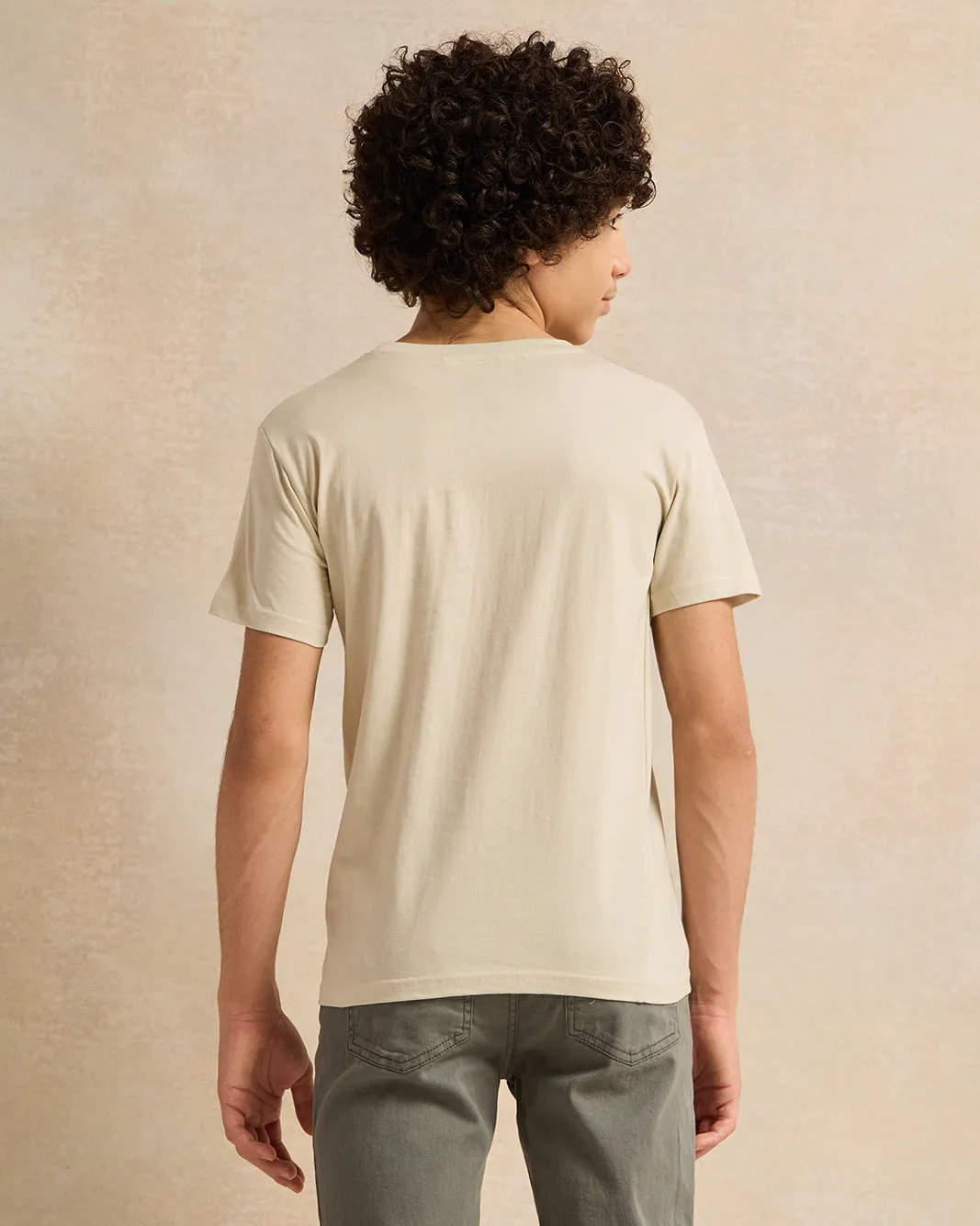 Senior Boys Beige Printed T-Shirt sold by Redtag product image thumbnail 3