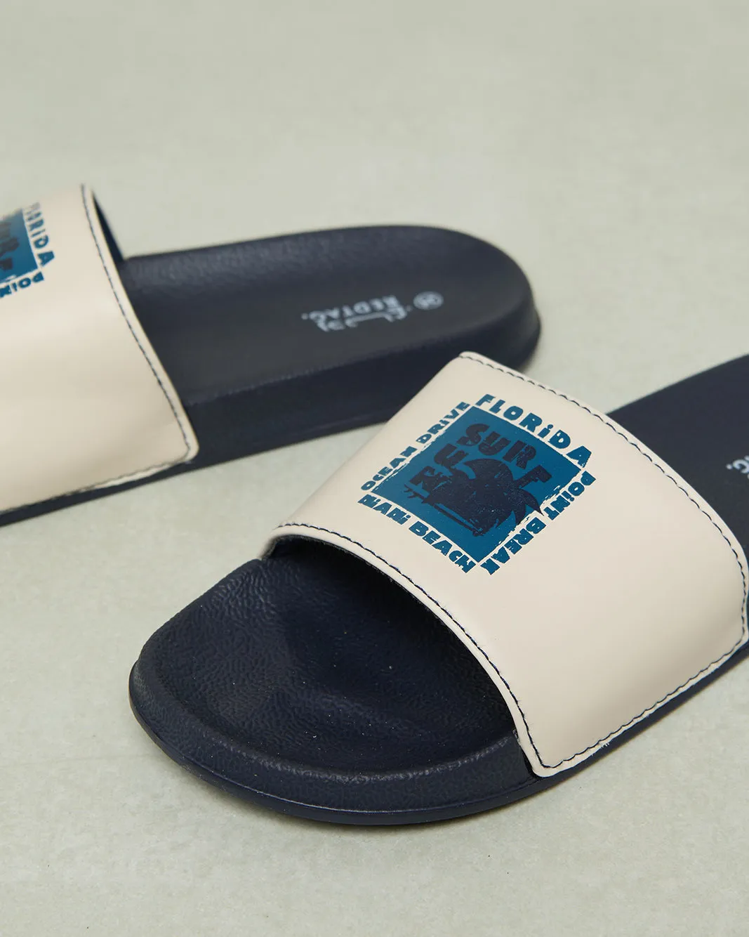 Senior Boys Beige Printed Slide sold by Redtag product image thumbnail 3