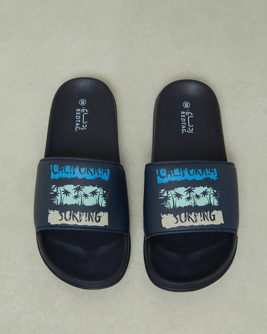 Senior Boys Black Printed Slide sold by Redtag product image thumbnail 2