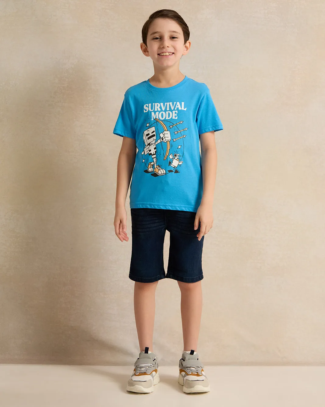 Boys Blue Printed T-shirt sold by Redtag product image thumbnail 2